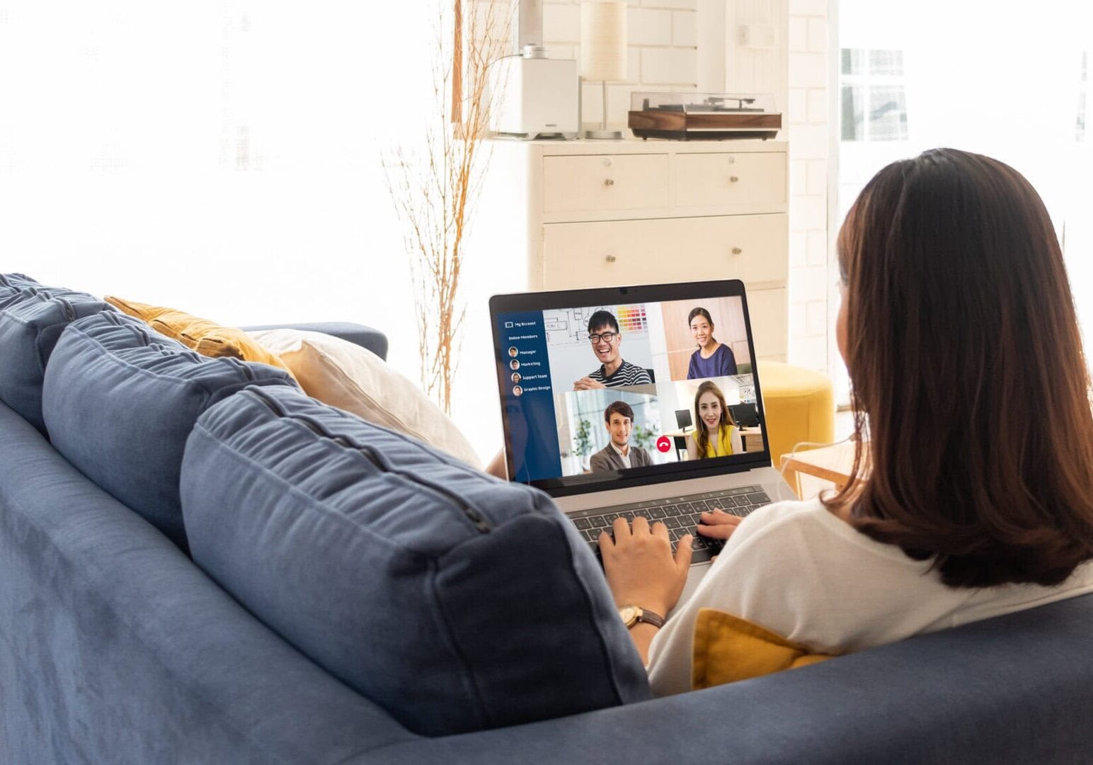 Young Asian businesswoman work at home and virtual video confere Coach engaging in continued education for professional growth and development.